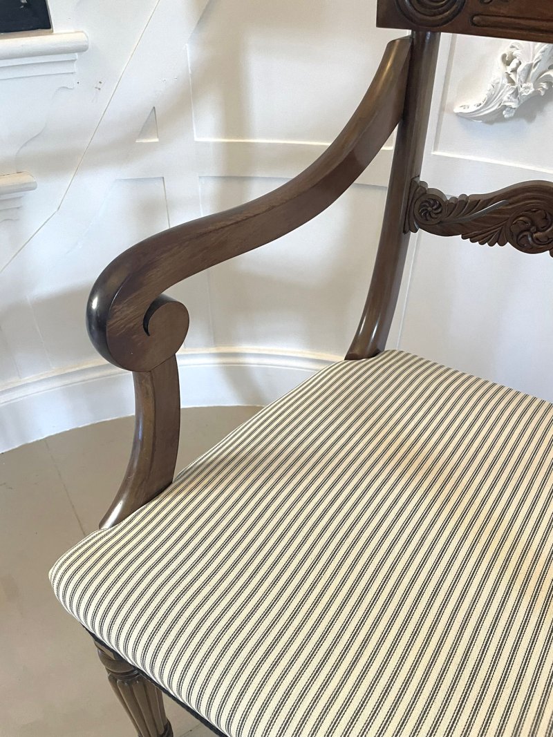 Antique Regency Quality Carved Mahogany Desk Chair - Image 9