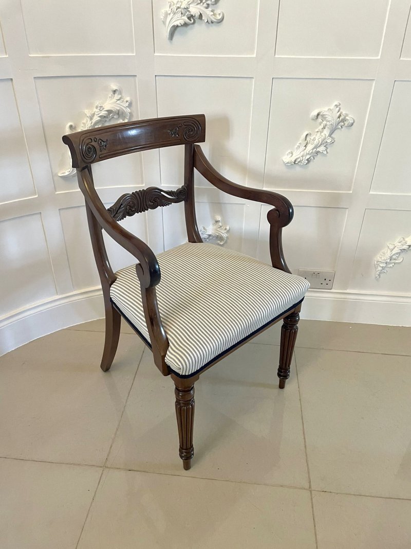 Antique Regency Quality Carved Mahogany Desk Chair - Image 6