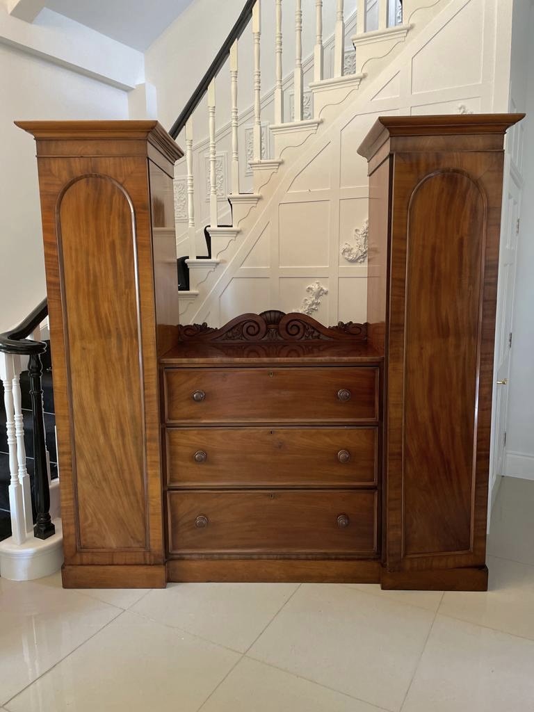 Large Unusual Antique William IV Quality Mahogany Wardrobe