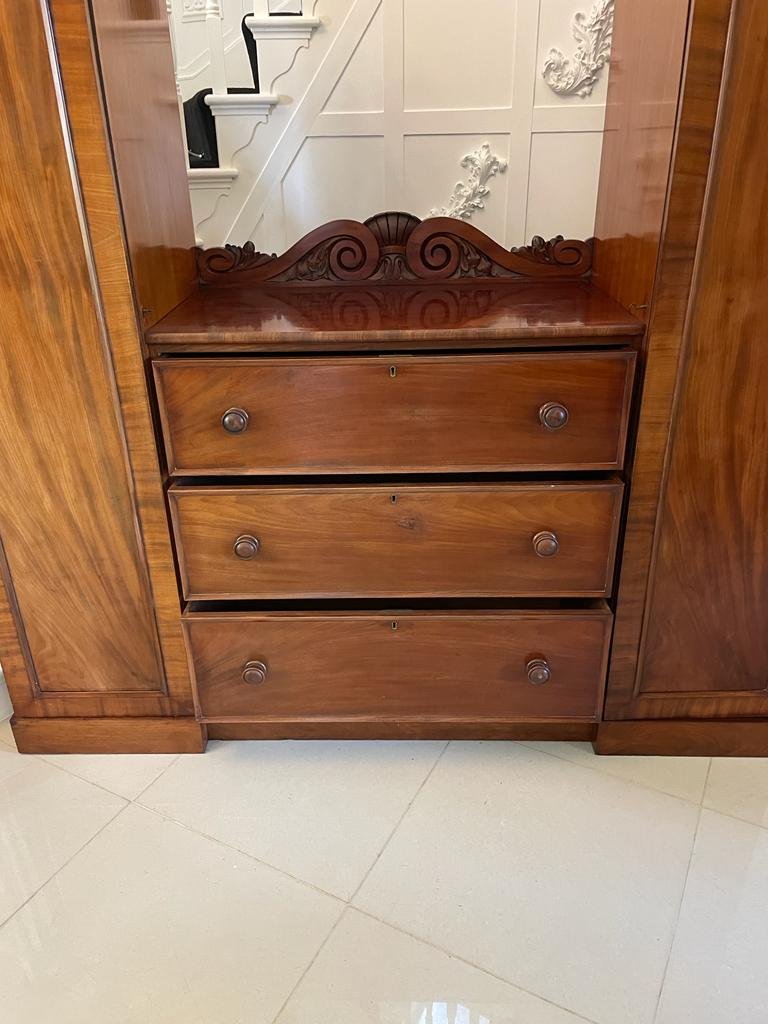 Large Unusual Antique William IV Quality Mahogany Wardrobe - Image 3