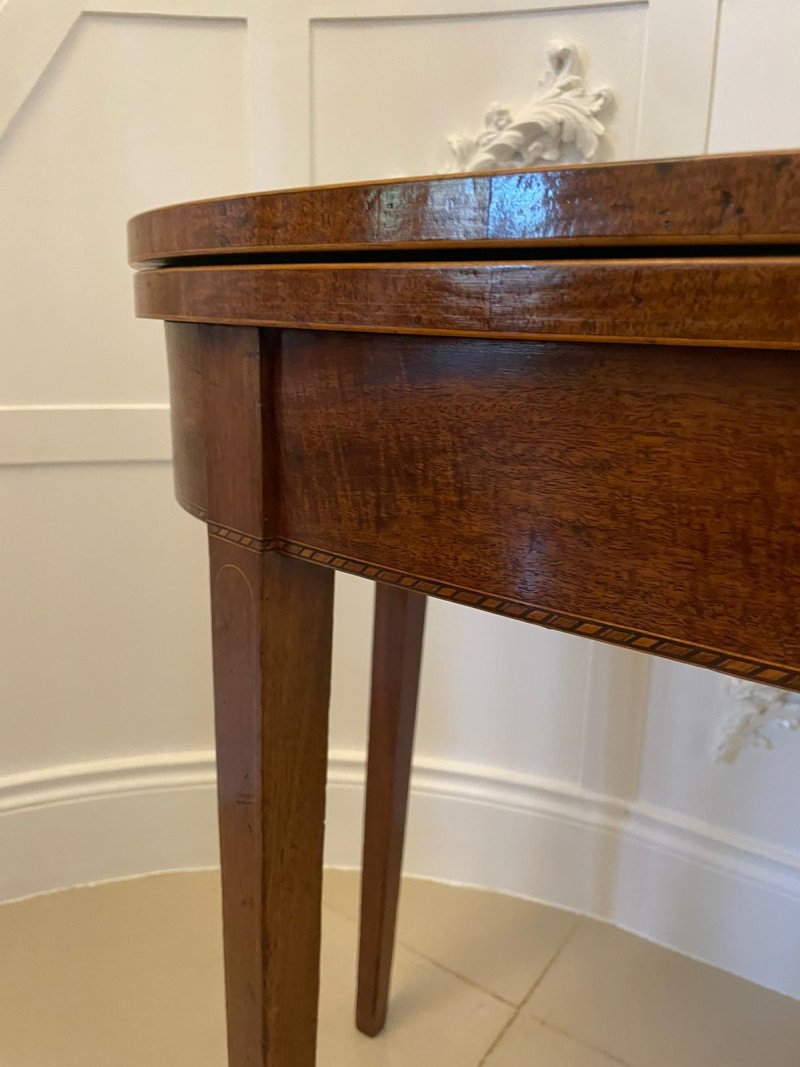 Antique George III Quality Mahogany Card/ Side Table - Image 9