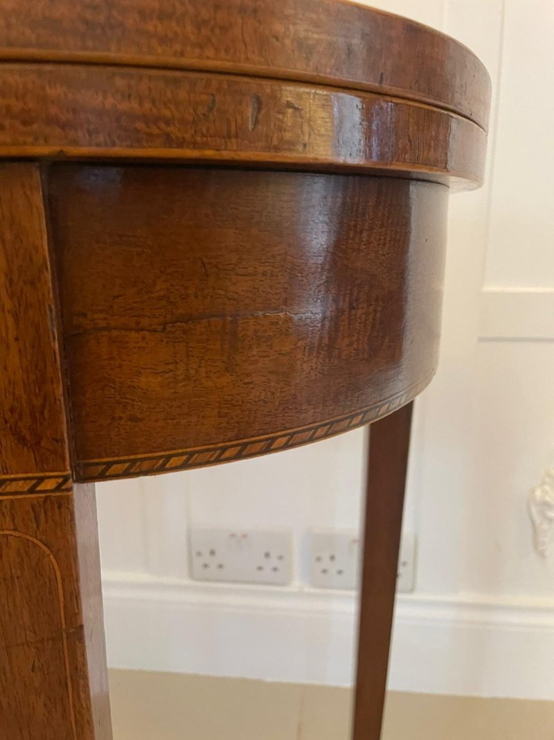 Antique George III Quality Mahogany Card/ Side Table - Image 10