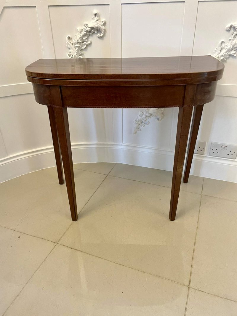 Antique George III Quality Mahogany Card/ Side Table - Image 2