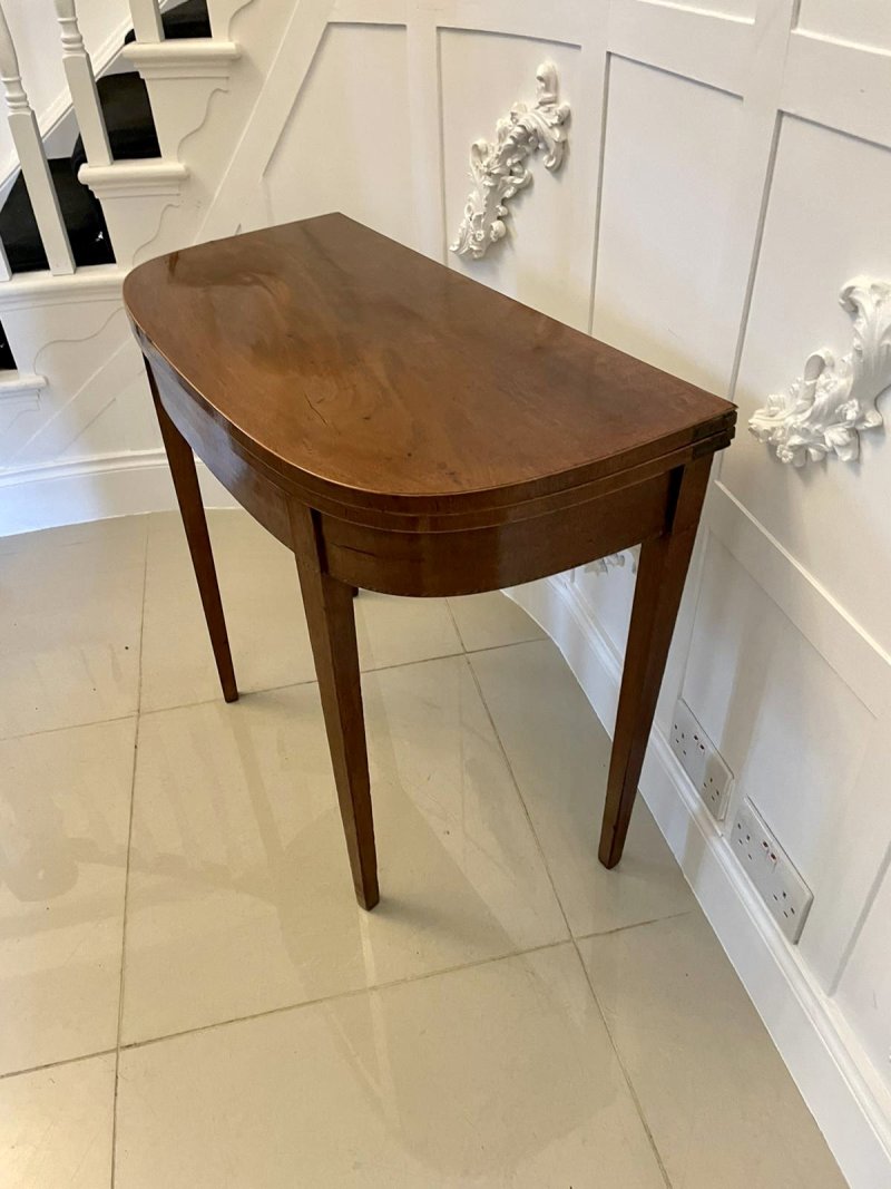 Antique George III Quality Mahogany Card/ Side Table - Image 4