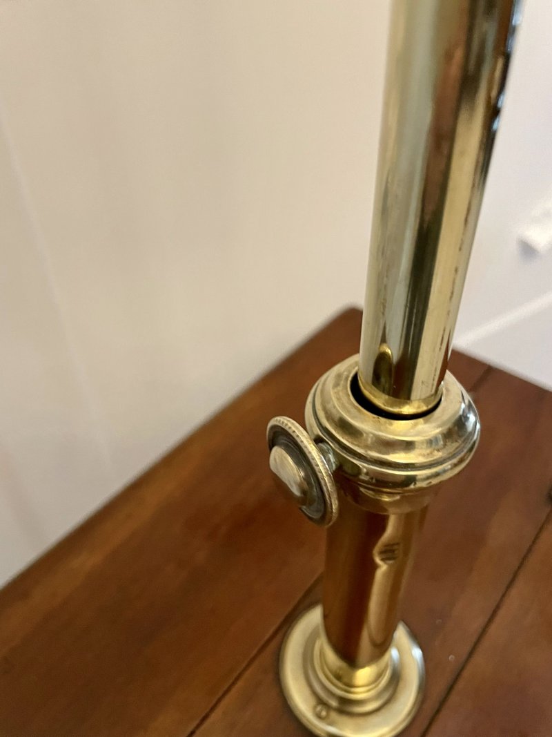 Unusual Antique Victorian Quality Mahogany and Brass Adjustable Mirror on Stand - Image 8