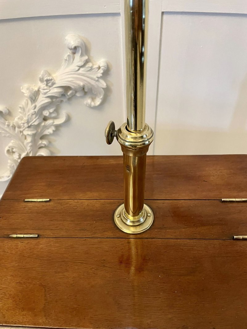 Unusual Antique Victorian Quality Mahogany and Brass Adjustable Mirror on Stand - Image 11