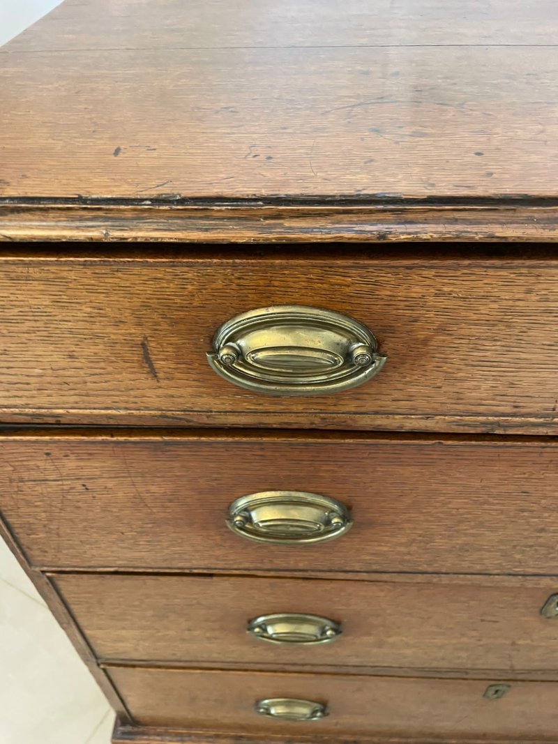 Antique George III Quality Oak Chest of Drawers - Image 10
