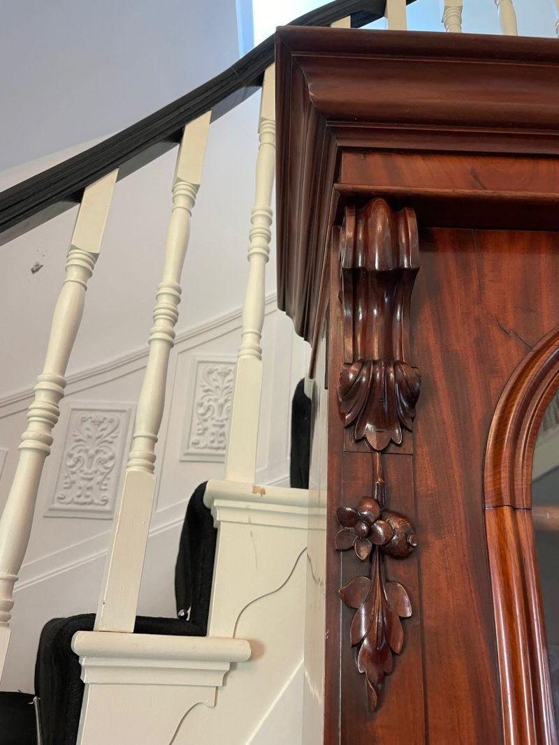 Outstanding Quality Antique Victorian Figured Mahogany Glazed Cupboard Bookcase - Image 8