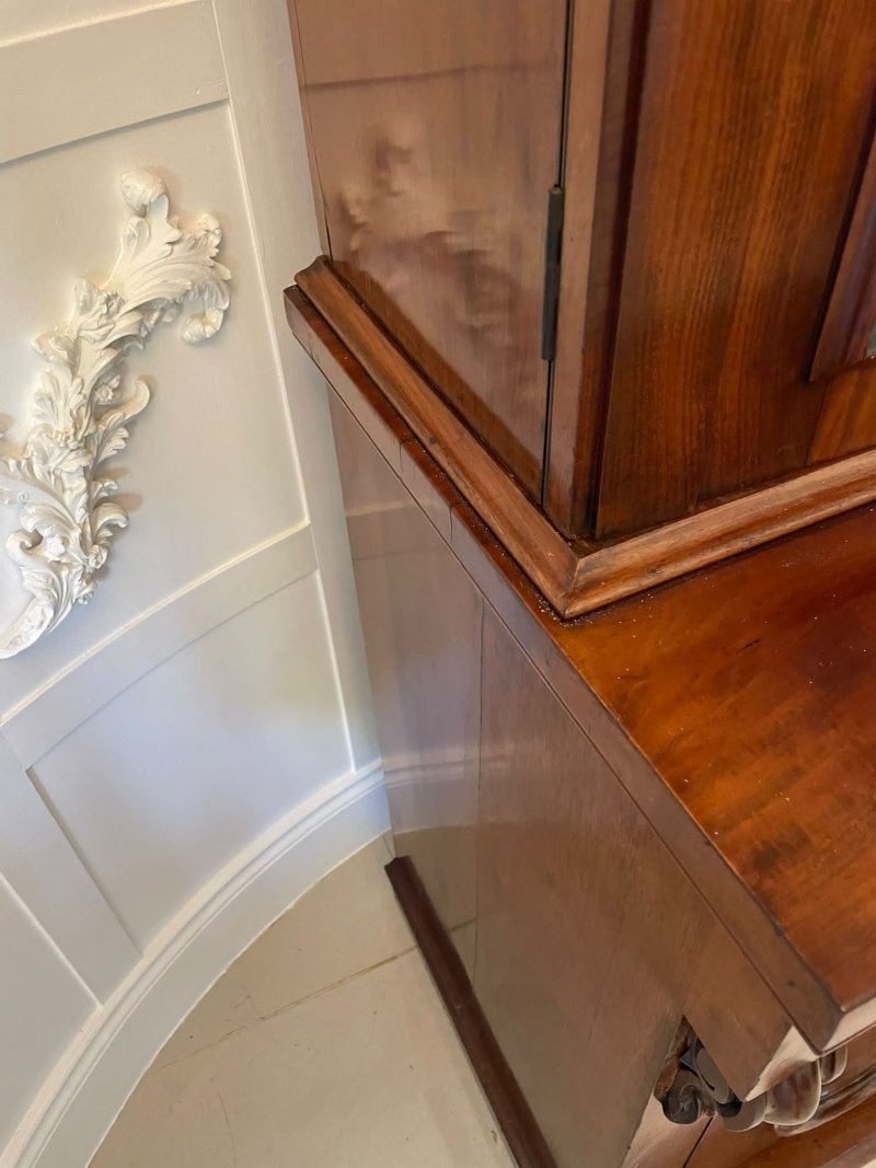 Outstanding Quality Antique Victorian Figured Mahogany Glazed Cupboard Bookcase - Image 19