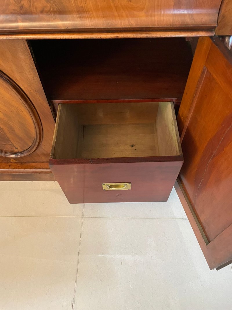 Outstanding Quality Antique Victorian Figured Mahogany Glazed Cupboard Bookcase - Image 14