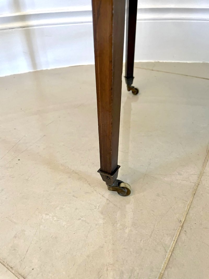 Antique Edwardian Oval Quality Mahogany Inlaid Lamp Table - Image 15