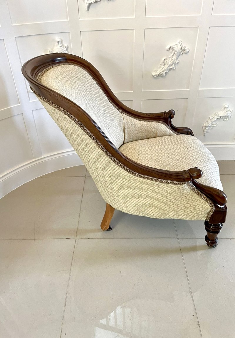 Unusual Pair of Antique Victorian Quality Mahogany Armchairs - Image 5