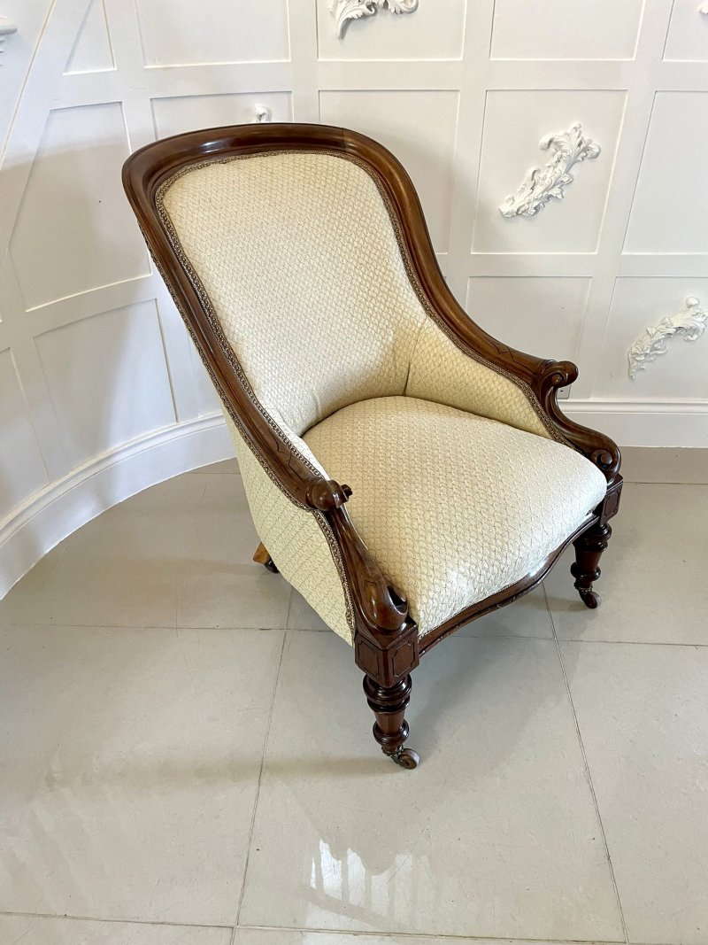 Unusual Pair of Antique Victorian Quality Mahogany Armchairs - Image 6