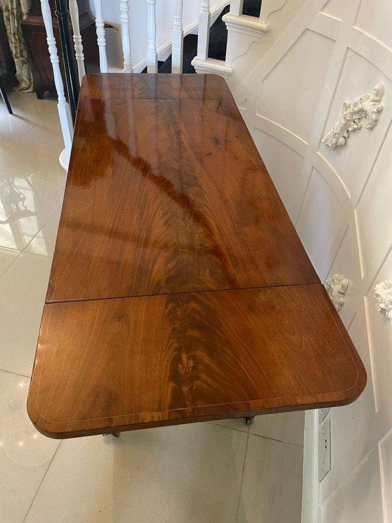 Fine Quality Antique George III Inlaid Mahogany Free Standing Sofa Table - Image 4