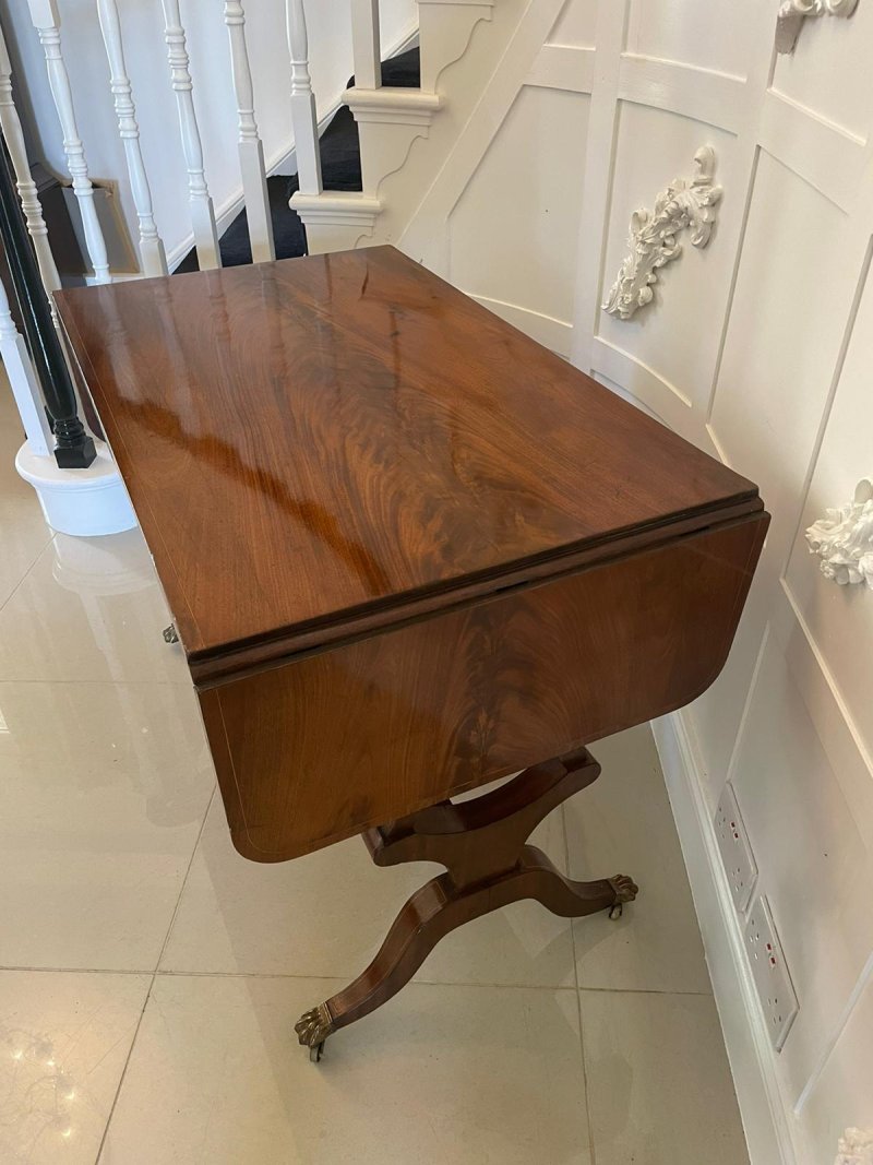 Fine Quality Antique George III Inlaid Mahogany Free Standing Sofa Table - Image 8