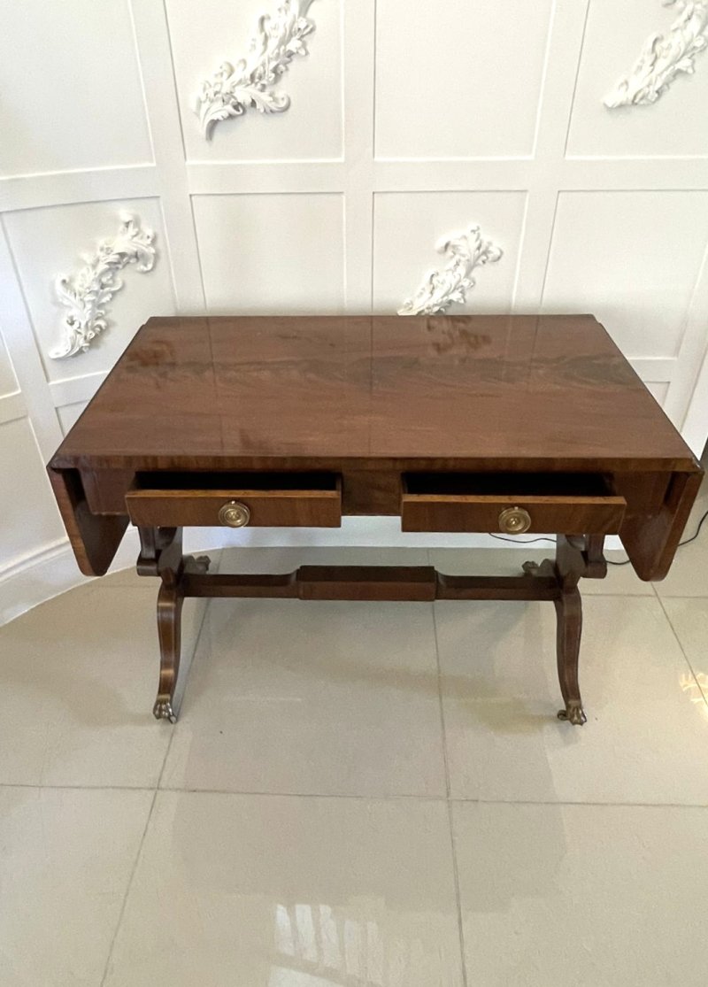 Fine Quality Antique George III Inlaid Mahogany Free Standing Sofa Table - Image 3