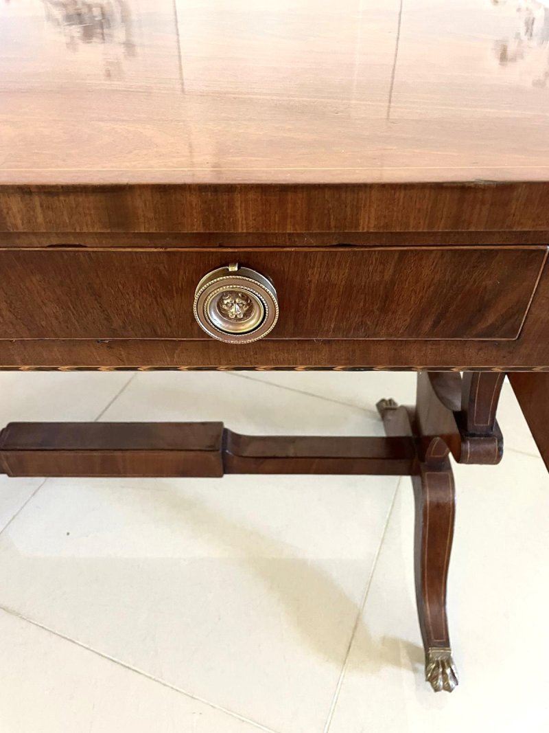 Fine Quality Antique George III Inlaid Mahogany Free Standing Sofa Table - Image 10
