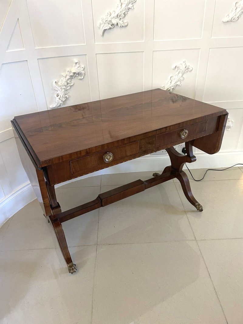 Fine Quality Antique George III Inlaid Mahogany Free Standing Sofa Table