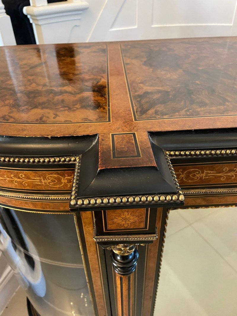 Superb Quality Large Antique Victorian Burr Walnut And Amboyna Inlaid Credenza/Sideboard - Image 8