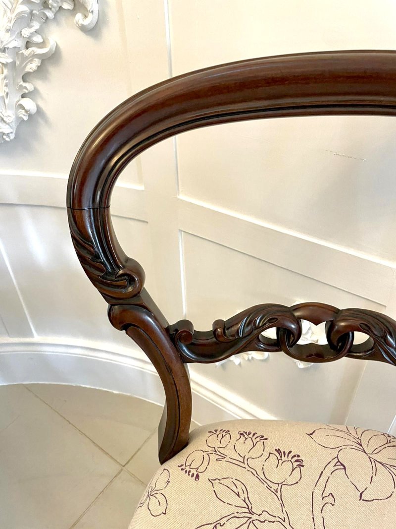 Fine Quality Set of 6 Antique Victorian Mahogany Dining Chairs - Image 13