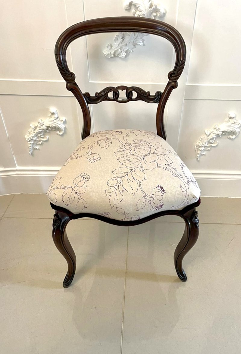 Fine Quality Set of 6 Antique Victorian Mahogany Dining Chairs - Image 7