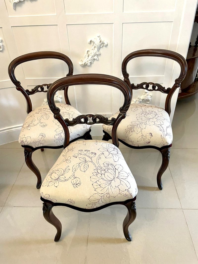 Fine Quality Set of 6 Antique Victorian Mahogany Dining Chairs - Image 2