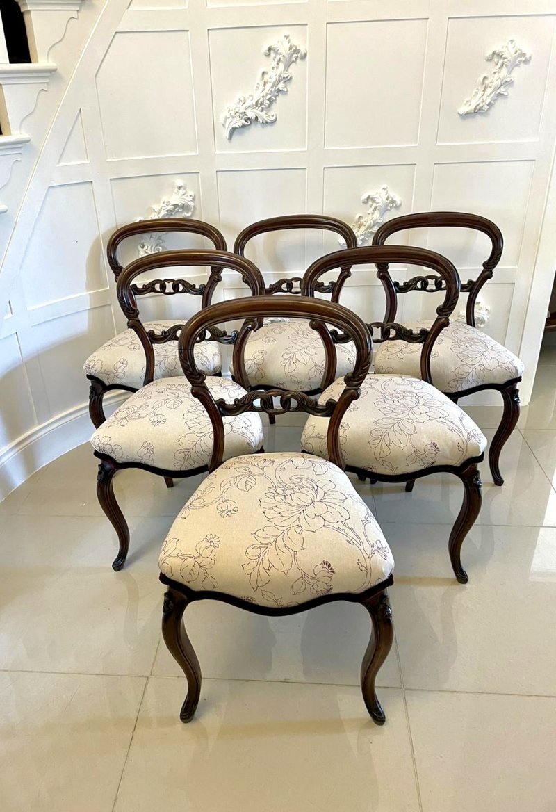 Fine Quality Set of 6 Antique Victorian Mahogany Dining Chairs - Image 15