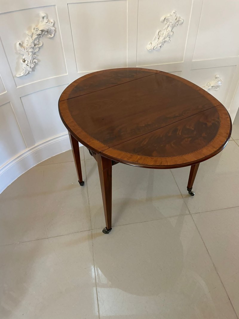 Fine Quality Antique Sheraton Period Inlaid Mahogany Pembroke Table - Image 5