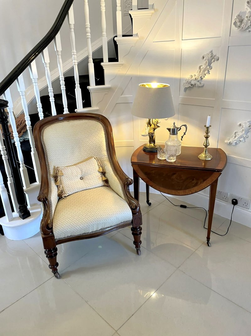 Fine Quality Antique Sheraton Period Inlaid Mahogany Pembroke Table - Image 2