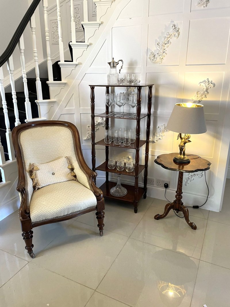 Antique Quality William IV Mahogany Freestanding Five Tier Whatnot - Image 3