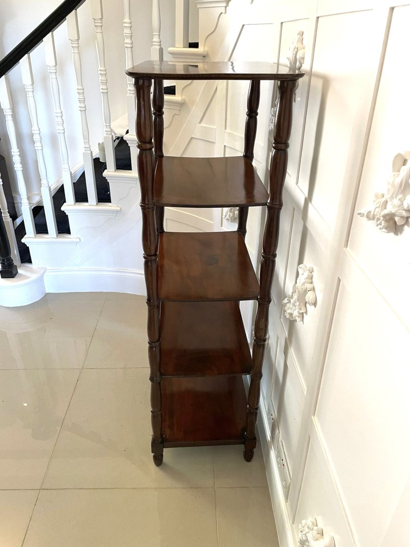 Antique Quality William IV Mahogany Freestanding Five Tier Whatnot - Image 6
