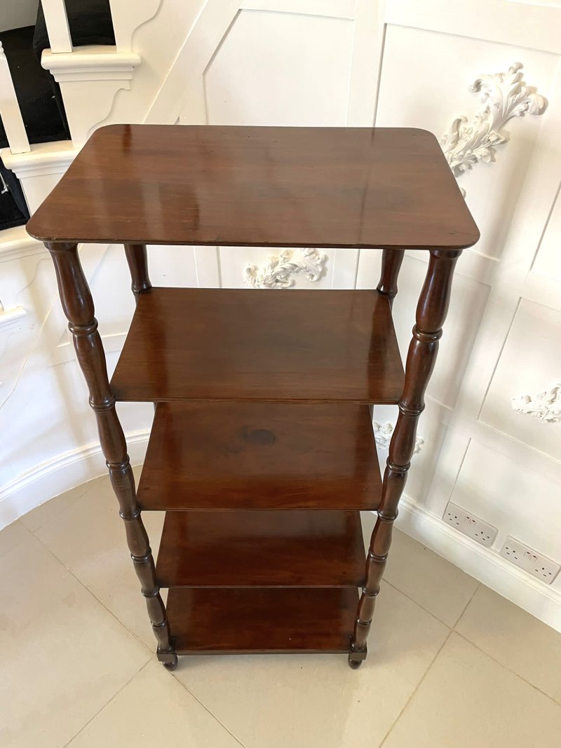 Antique Quality William IV Mahogany Freestanding Five Tier Whatnot - Image 10