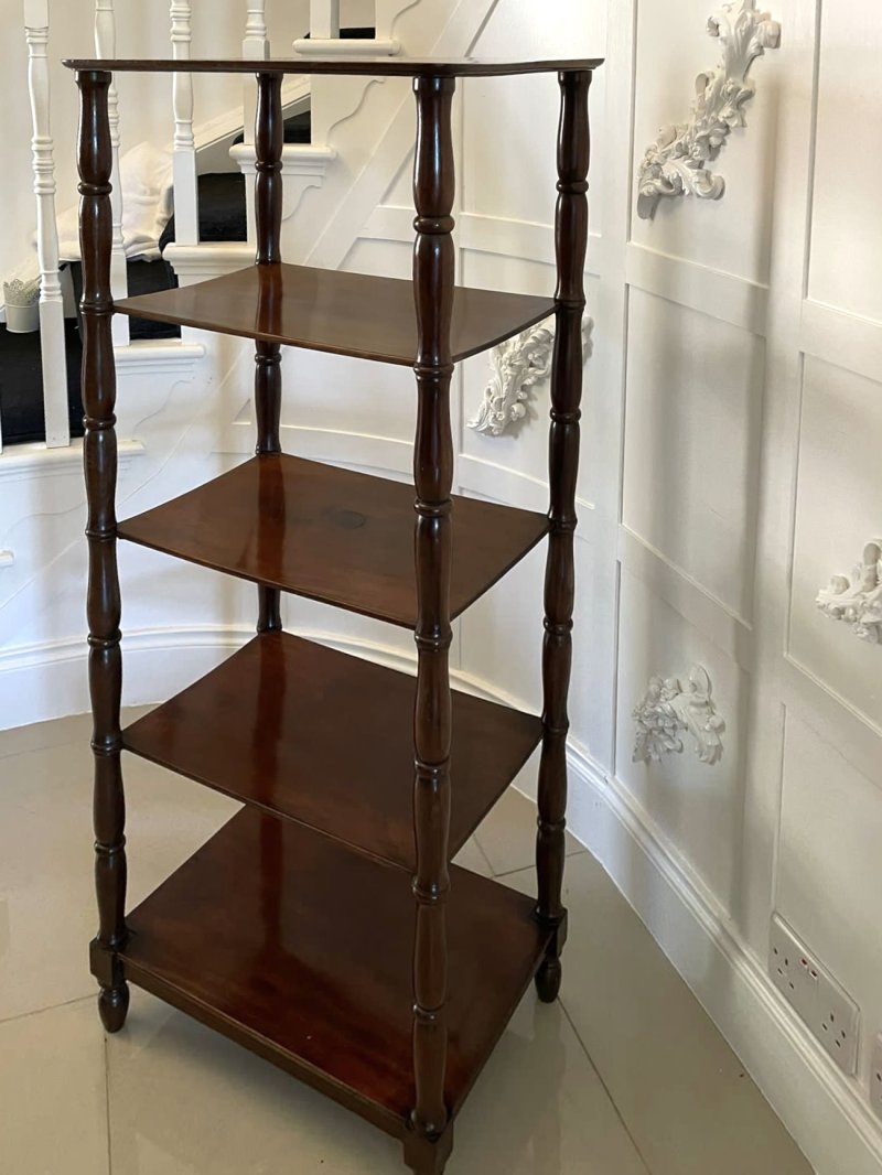 Antique Quality William IV Mahogany Freestanding Five Tier Whatnot - Image 4