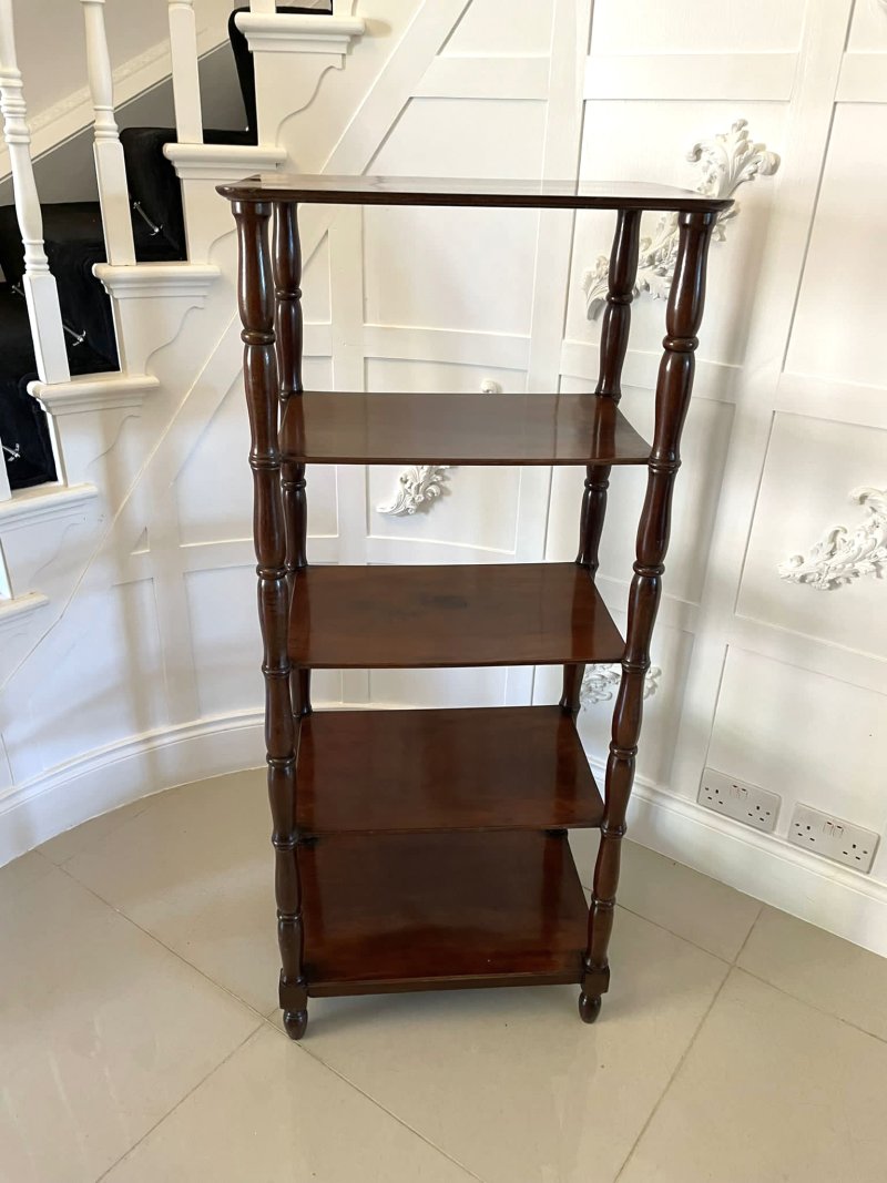 Antique Quality William IV Mahogany Freestanding Five Tier Whatnot - Image 5