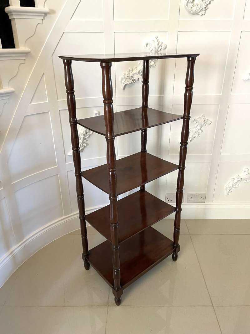 Antique Quality William IV Mahogany Freestanding Five Tier Whatnot