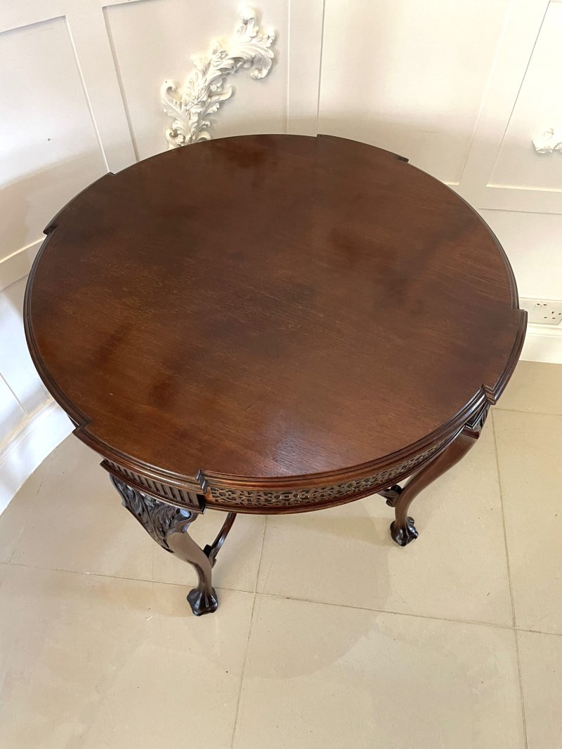 Quality Antique 'Chippendale Revival' Mahogany Centre Table - Image 3