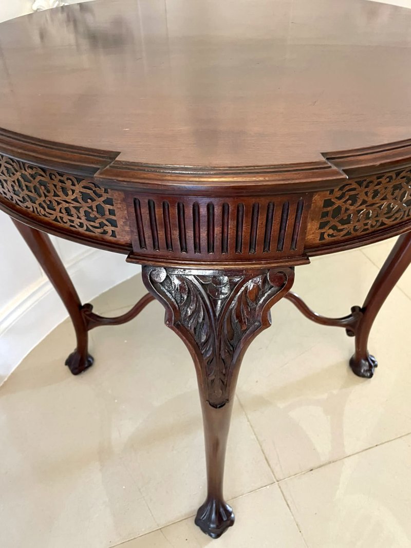 Quality Antique 'Chippendale Revival' Mahogany Centre Table - Image 7