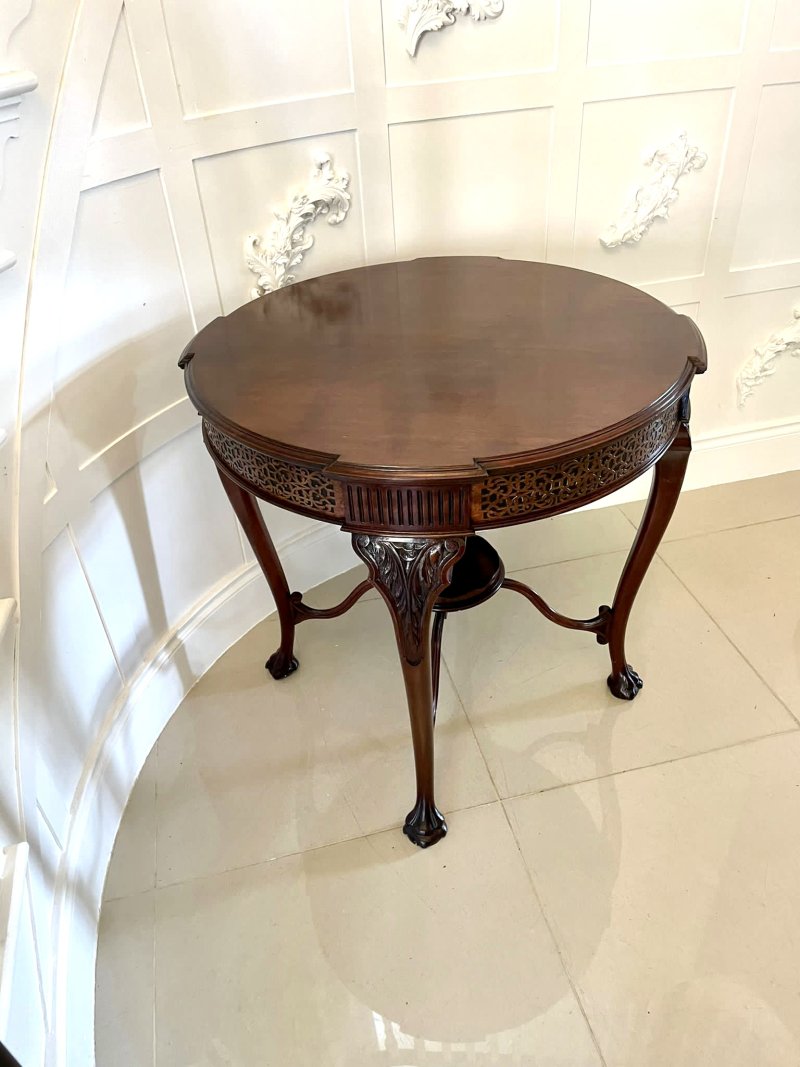 Quality Antique 'Chippendale Revival' Mahogany Centre Table - Image 2