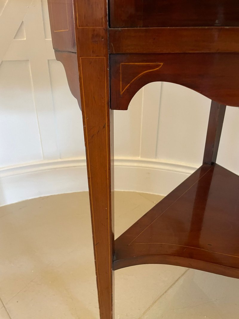 Antique Quality Edwardian Mahogany Inlaid Corner Cabinet - Image 11