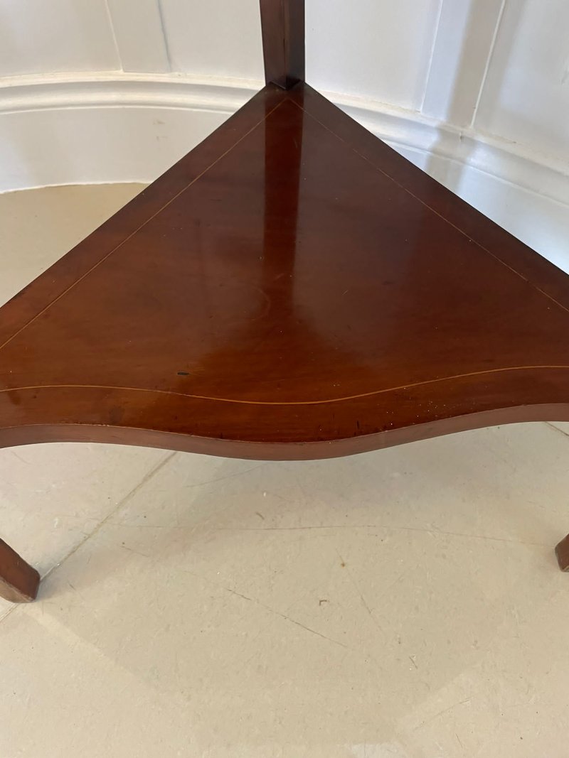 Antique Quality Edwardian Mahogany Inlaid Corner Cabinet - Image 8