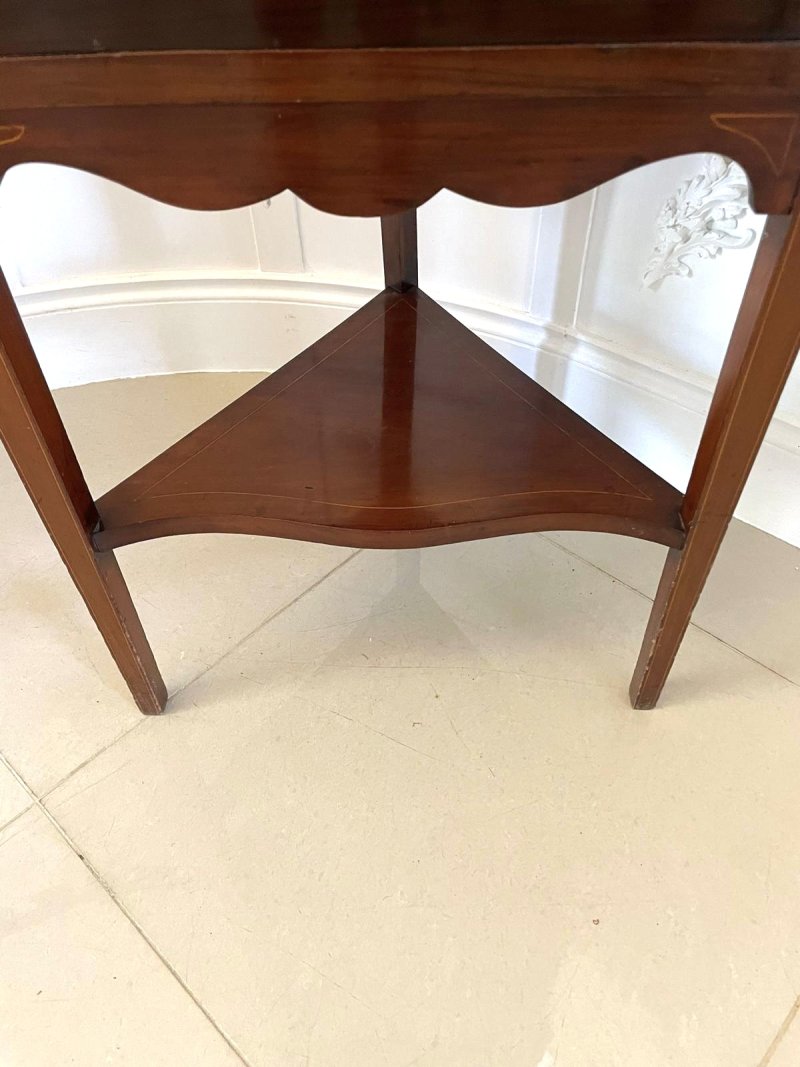 Antique Quality Edwardian Mahogany Inlaid Corner Cabinet - Image 10