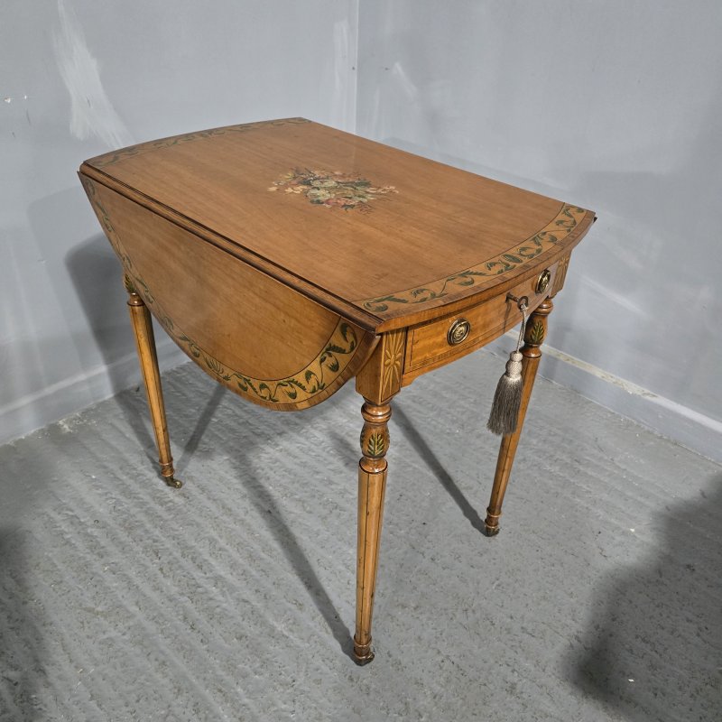 Top Quality Painted Satinwood Pembroke Table - Image 14