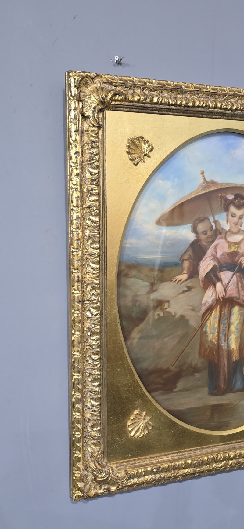 Beautiful C19th Oriental Pastel on Canvas - Image 4