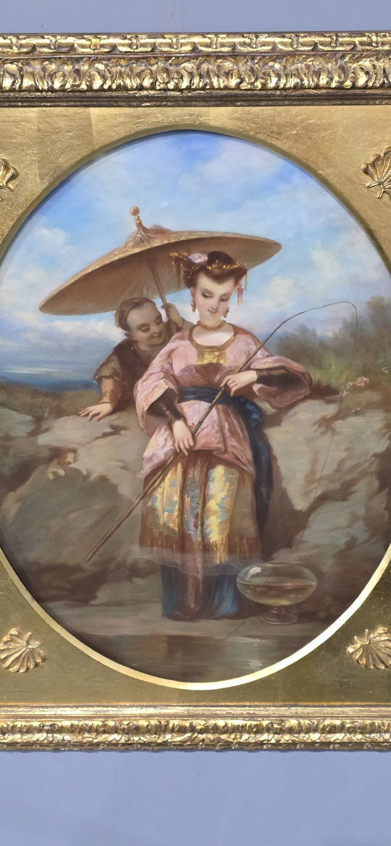 Beautiful C19th Oriental Pastel on Canvas - Image 3