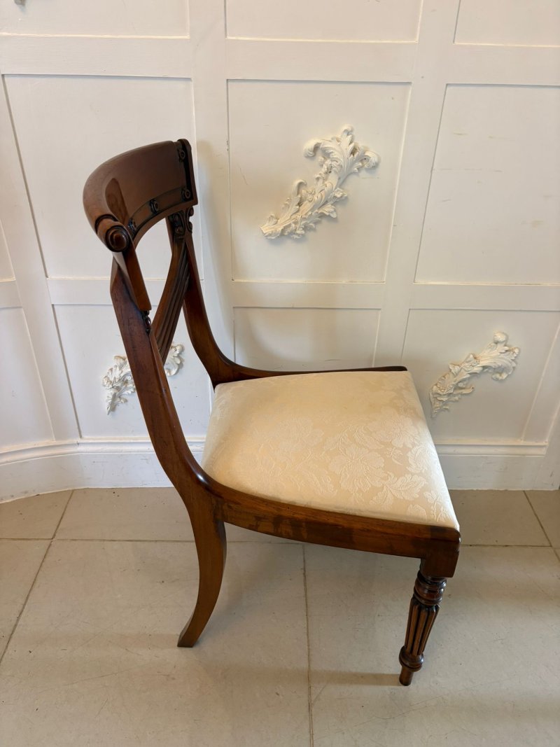 Antique English Regency Style Mahogany Dining Chairs Set of Ten - Image 7