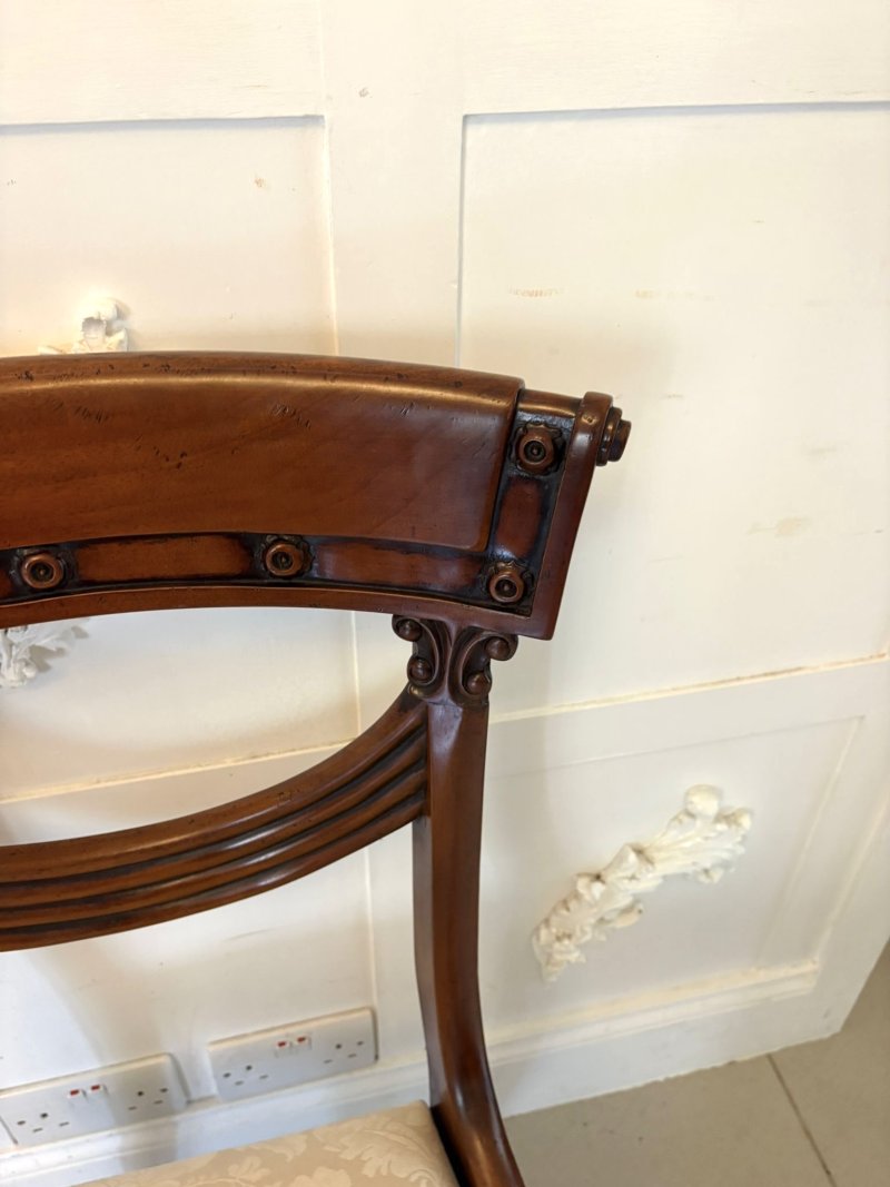 Antique English Regency Style Mahogany Dining Chairs Set of Ten - Image 11