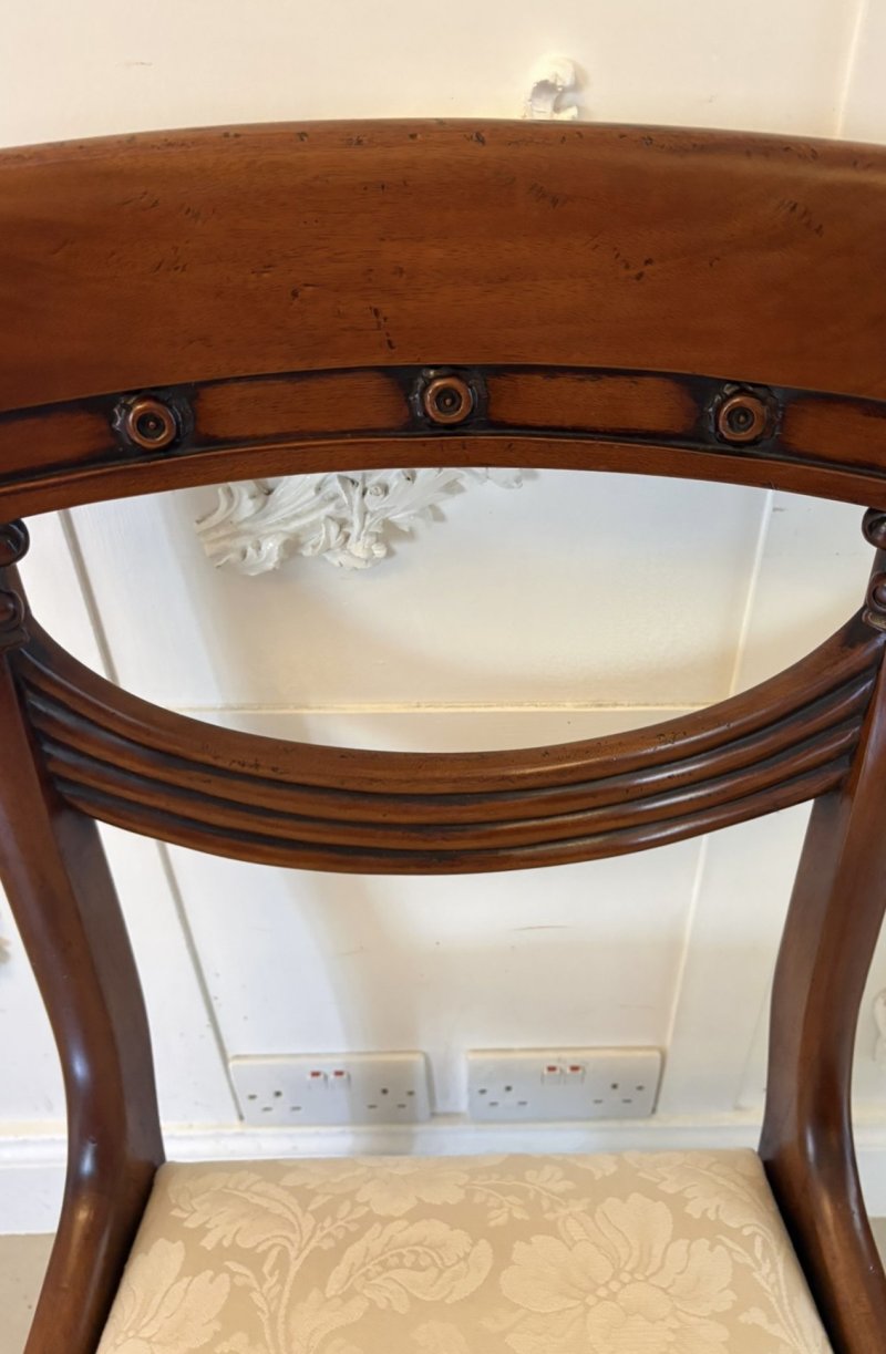 Antique English Regency Style Mahogany Dining Chairs Set of Ten - Image 10