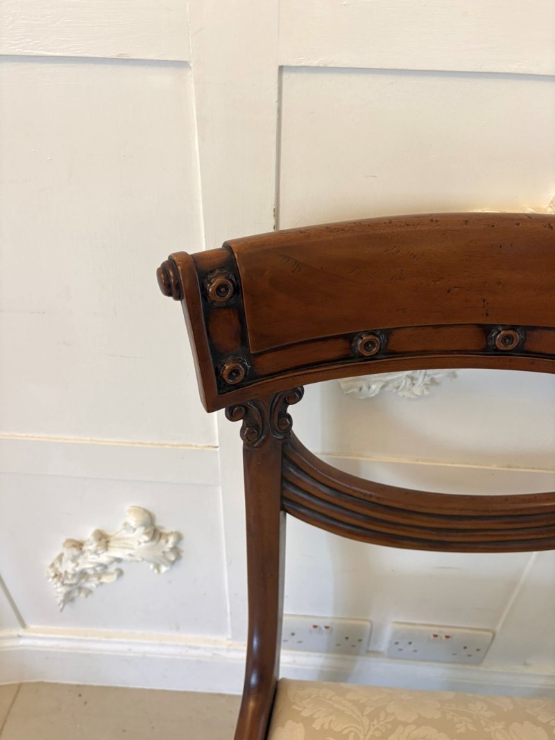 Antique English Regency Style Mahogany Dining Chairs Set of Ten - Image 12
