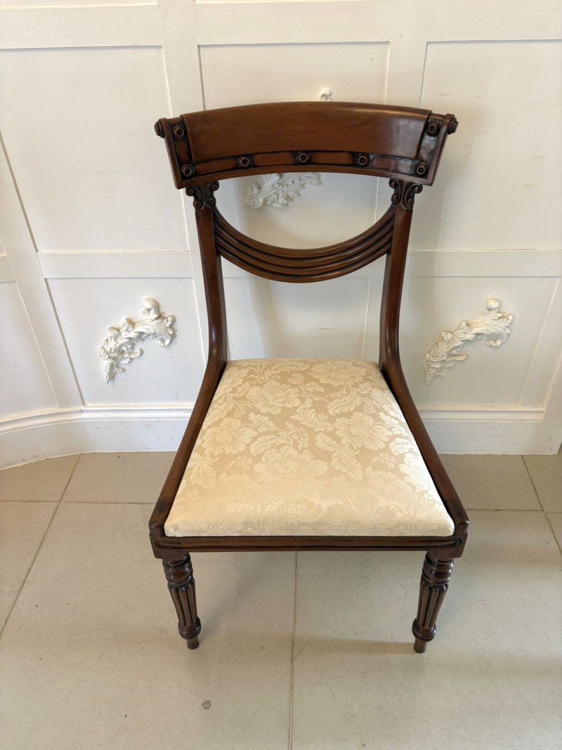 Antique English Regency Style Mahogany Dining Chairs Set of Ten - Image 6