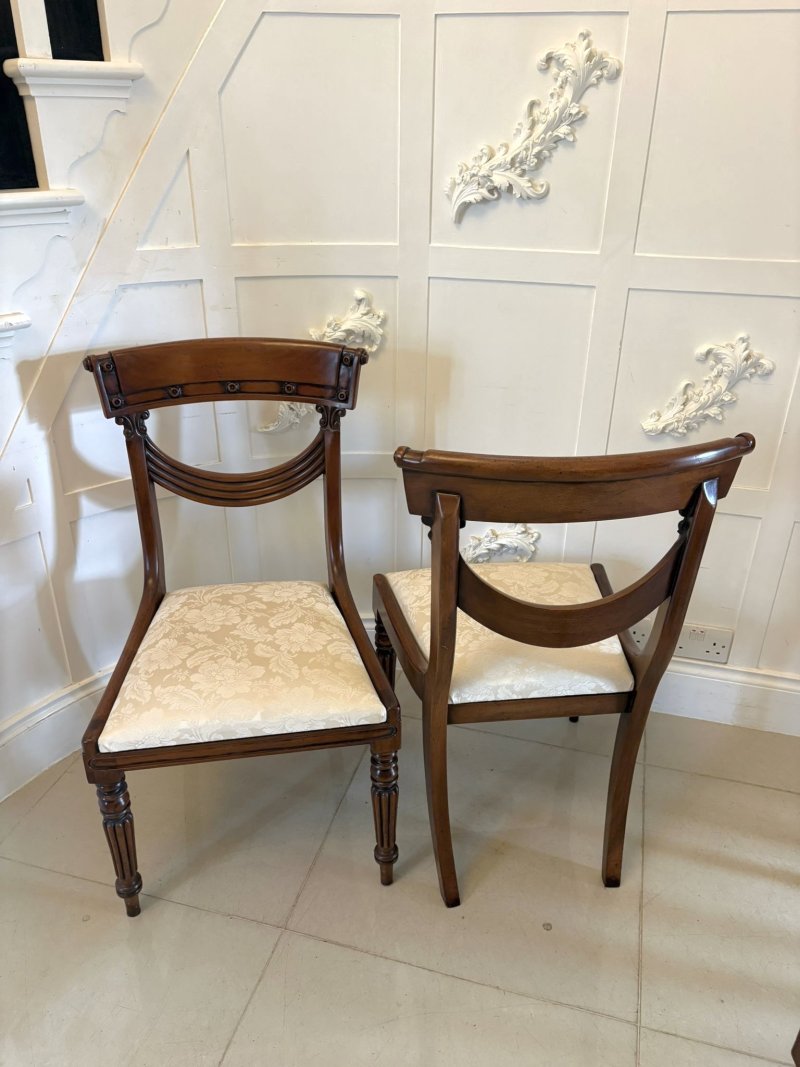 Antique English Regency Style Mahogany Dining Chairs Set of Ten - Image 5